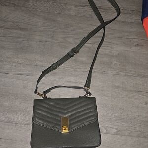 Aldo Olive Crossbody Bag with Gold Clasp